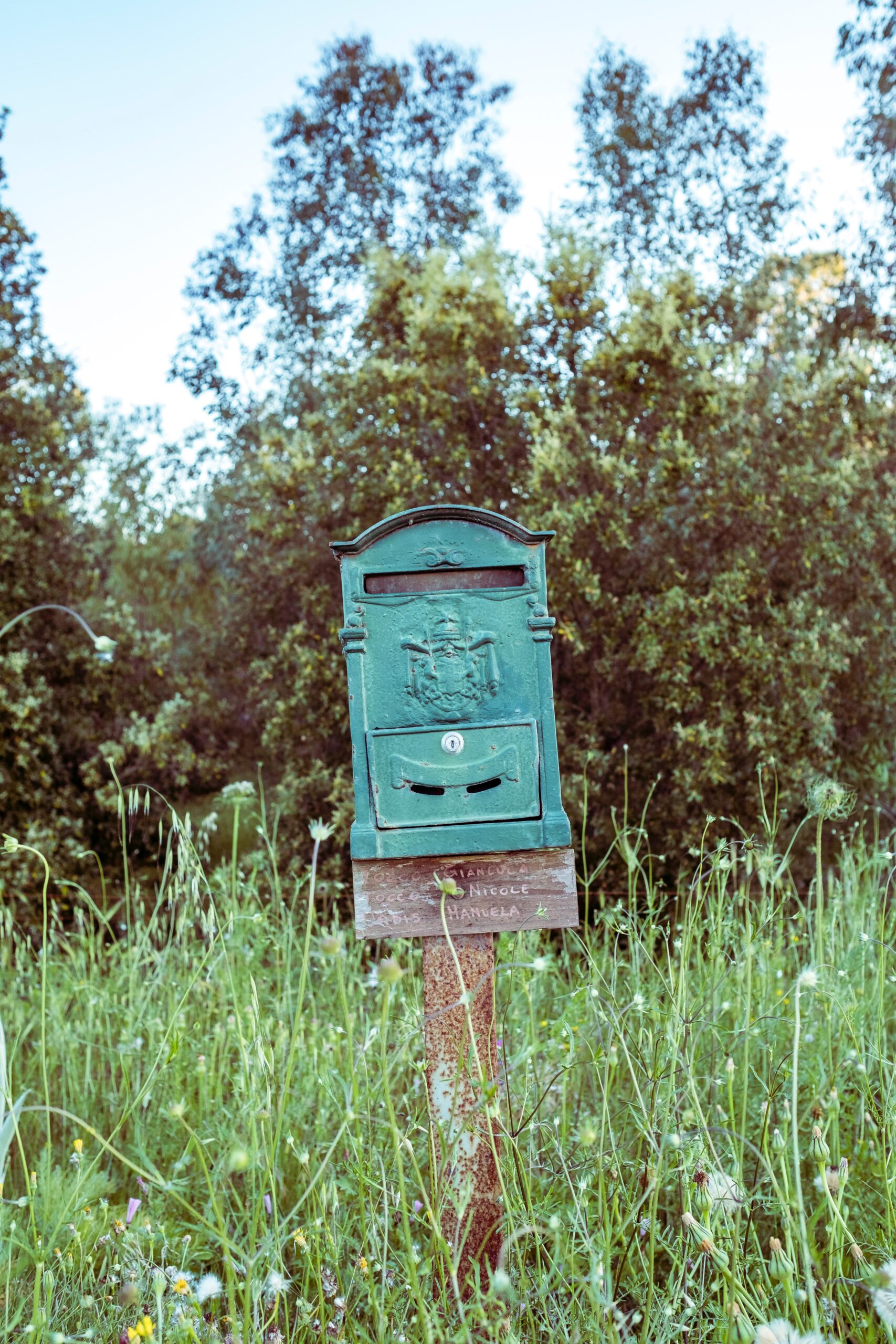 Teal mailbox